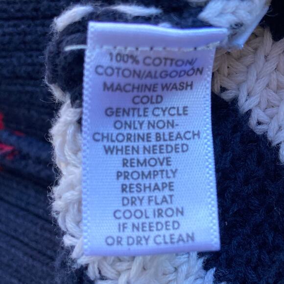LOFT Nautical Striped 100% Cotton Funnel Neck Sweater Size Small - Picture 7 of 7